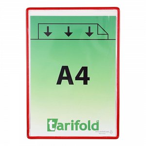 djois rámeček s kapsou samolepicí, A4, otevřený shora, nepermanentní, červený, 5 ks