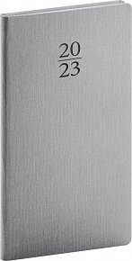 Diář 2023: Capys - stříbrný, kapesní, 9 × 15,5 cm