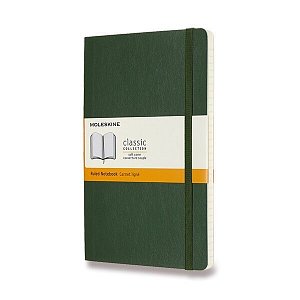 Zápisník Moleskine - měkké desky, L, linkovaný - tm. zelený