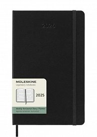 Moleskine Horizontální diář 2025 černý L, týdenní, měkký