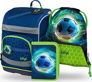 BAAGL SET 3 Zippy plus Fotbalový míč: aktovka, penál, sáček 