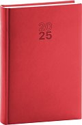 Diář 2025: Aprint - červený, denní, 15 × 21 cm