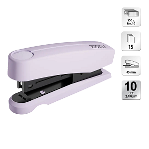 Novus sešívačka B 10 Professional Color ID 2.0, 15 listů, světle fialová