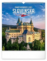Kalendář 2021 nástěnný: Pamätihodnosti Slovenska (slovenská verze), 30 × 34 cm