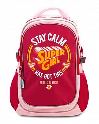 Supergirl/STAY CALM - Školní batoh s pončem