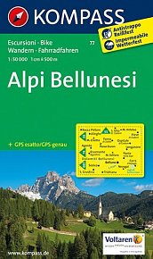 Alpi Bellunesi 1:50 000 / turistická mapa KOMPASS 77