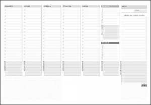 Stolní plánovač A2 2025 týdenní mapa s lištou