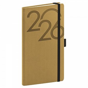 Diář 2026: Ajax - zlatý, kapesní, 9 x 15,5 cm