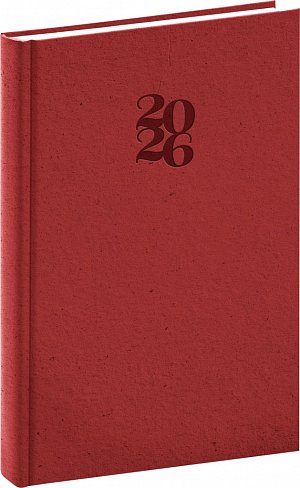 Diář 2026: Essenza - třešeň, denní, 15 x 21 cm