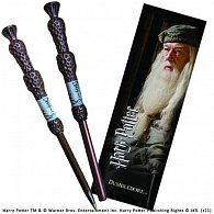 Harry Potter: Psací pero jako hůlka s knižní záložkou - bezová hůlka Albuse Brumbála