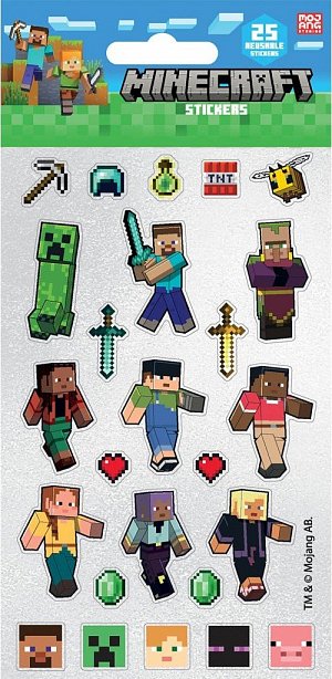 Minecraft samolepky třpytivé