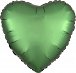 Balónek srdce satin zelený