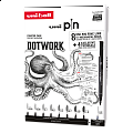 UNI PIN sada Dotwork - dárkový box, 8 linerů + SHALAKU mikrotužka, mix barev