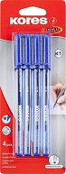 Kores Kuličkové pero K1 Pen Super Slide 1 mm, transparentní, trojhranné, šíře M-1 mm, modrá