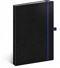 Notes - Vivella Classic černý/modrý, tečkovaný, 15 x 21 cm