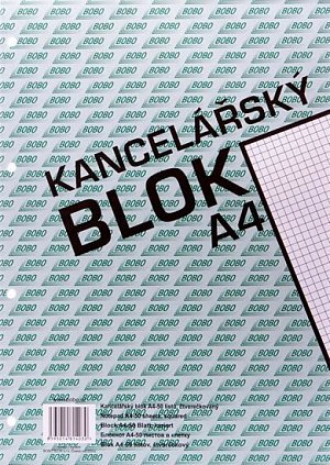 Kancelářský blok A4, čtvereček, 50 listů