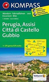 Perugia, Assisi, Citta di Castello, Gubbio 1:50 000 / turistická mapa KOMPASS 2464