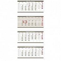 Kalendář nástěnný 2024 - Čtyřměsíční skládaný šedý