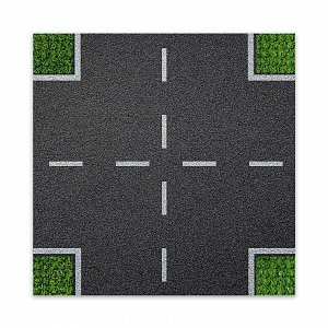 BRIXIES Plus 225.007 Designová podložka na stavění - křižovatka 25,5 x 25,5 cm