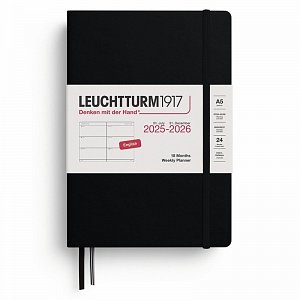 Weekly Planner 2026 Medium (A5) 18 Months Black