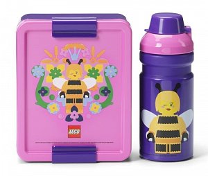 LEGO Bee svačinový set (láhev a box) - fialová