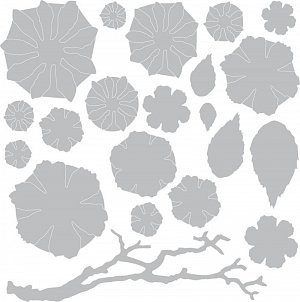 SIZZIX Thinlits vyřezávací kovové šablony - květy a lístky 21 ks
