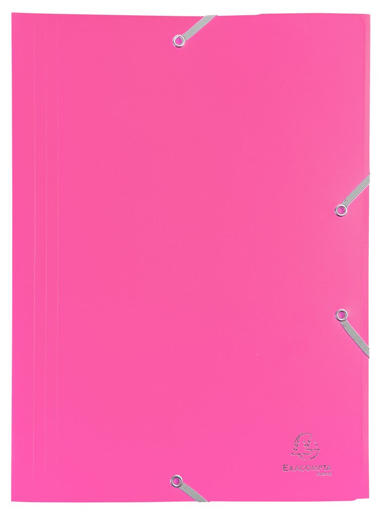 Exacompta spisové desky s gumičkou, Opak, A4 maxi, PP, růžové