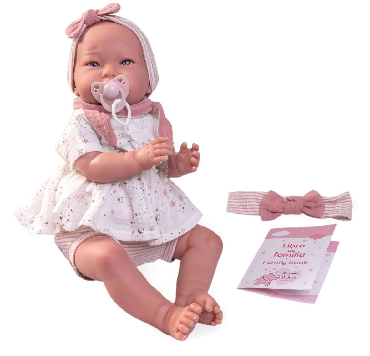 Levně Antonio Juan 81278 Můj první REBORN ALEJANDRA - realistická panenka miminko s měkkým látkovým tělem - 52 cm