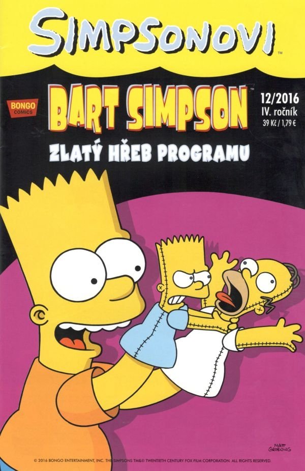 Levně Simpsonovi - Bart Simpson 12/2016 - Zlatý hřeb programu - Matthew Abram Groening
