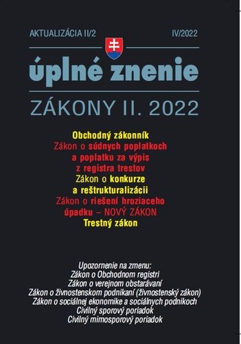 Levně Aktualizácia II/2 2022 – Konkurz a reštrukturalizácia