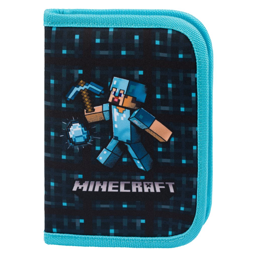 Levně BAAGL Školní penál jednopatrový Minecraft Blue Axe