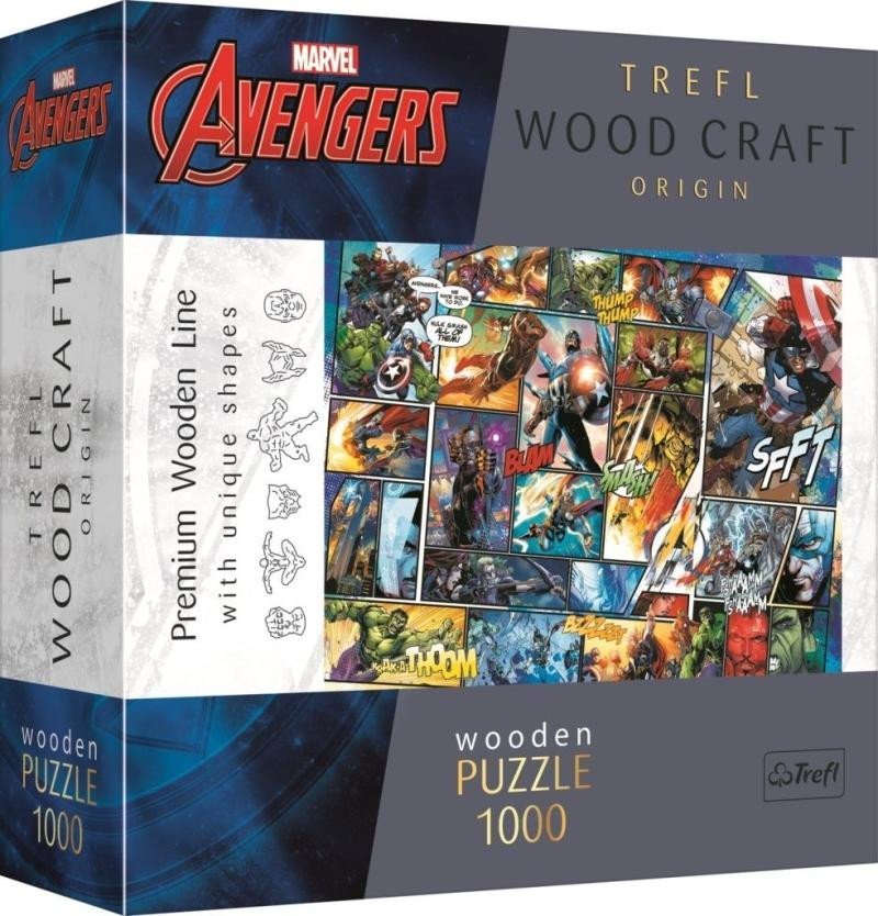 Levně Trefl Wood Craft Origin Puzzle Marvel Avengers 1000 dílků - dřevěné