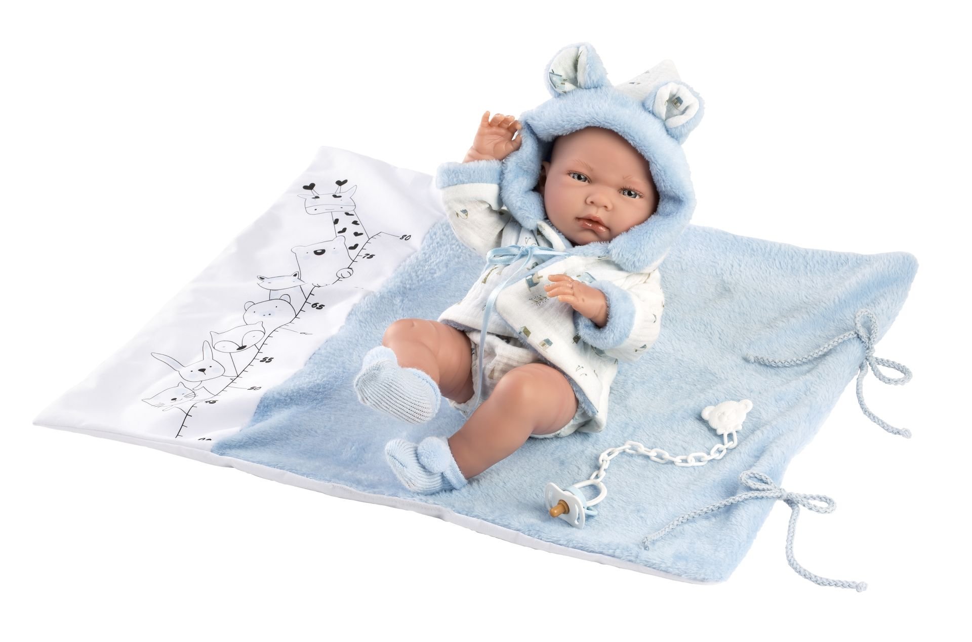 Levně Llorens 73897 NEW BORN CHLAPEČEK - realistická panenka miminko s celovinylovým tělem - 40 cm