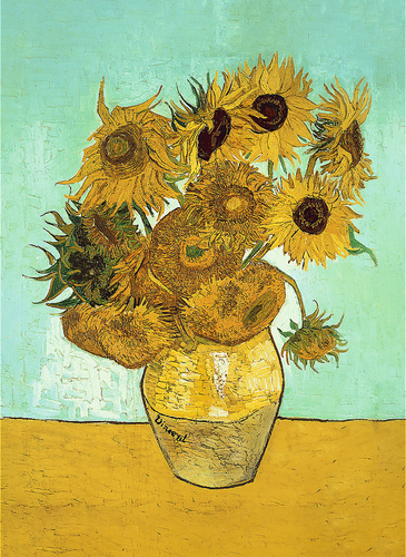 Levně Dřevěné puzzle Art Vincent van Gogh Slunečnice 200 dílků