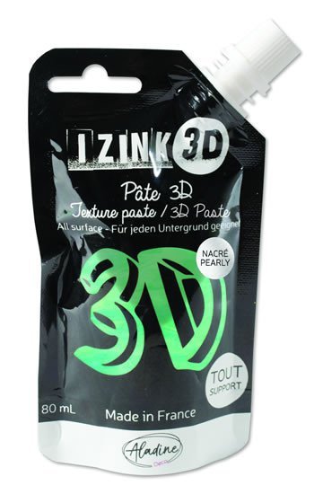 Levně Reliéfní pasta 3D IZINK - agave, perleťová modrozelená, 80 ml