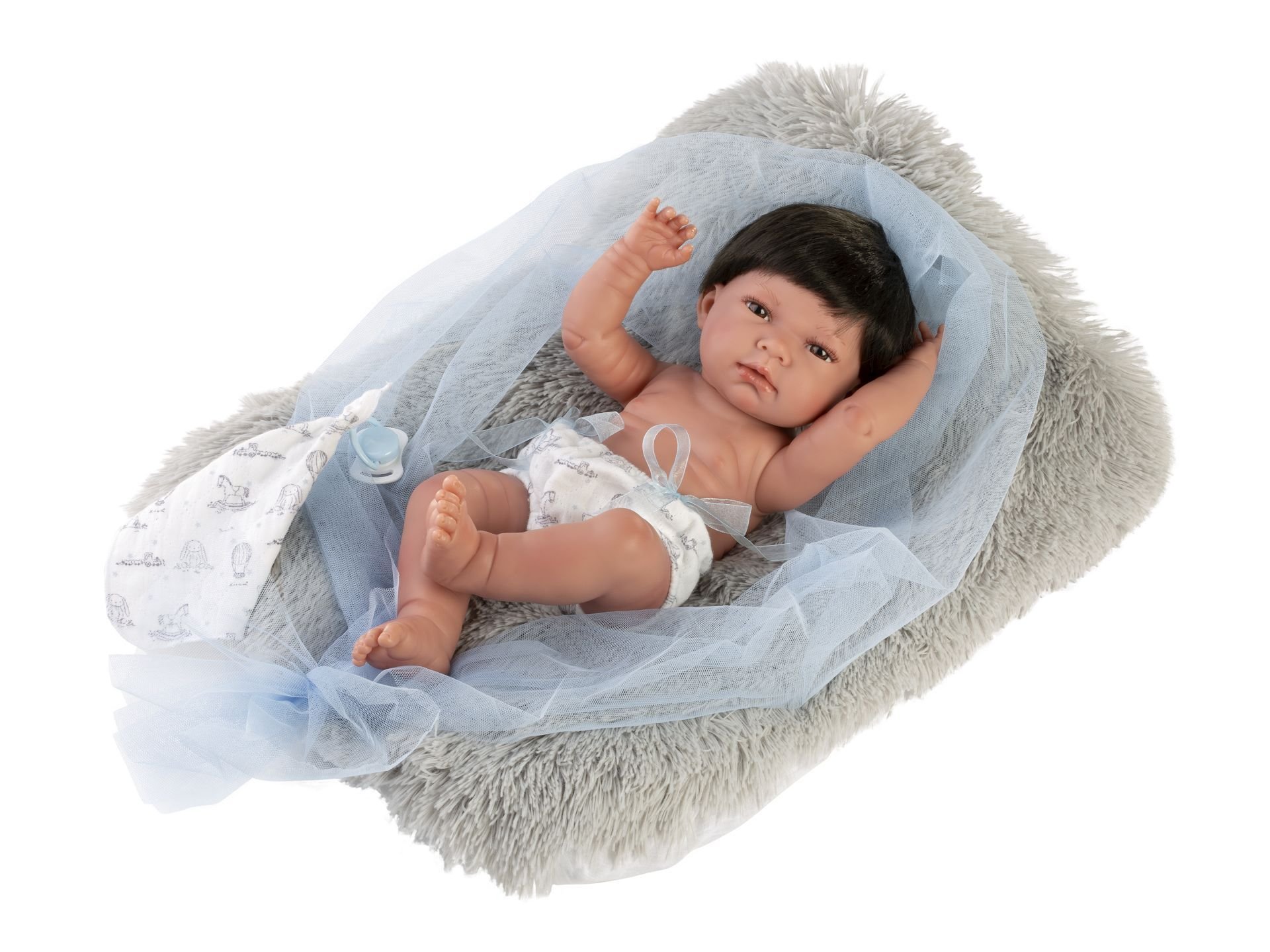 Levně Llorens 73803 NEW BORN CHLAPEČEK - realistická panenka miminko s celovinylovým tělem - 40 cm