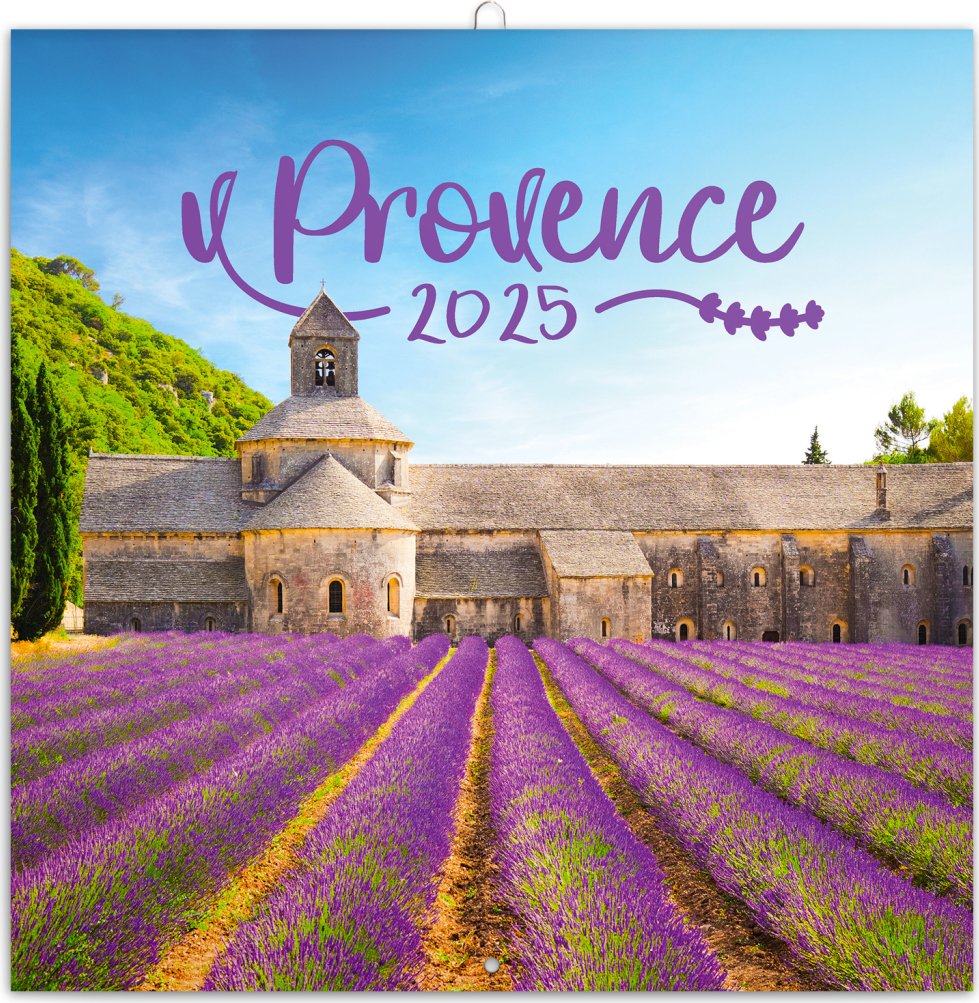Levně NOTIQUE Poznámkový kalendář Provence 2025, voňavý, 30 x 30 cm