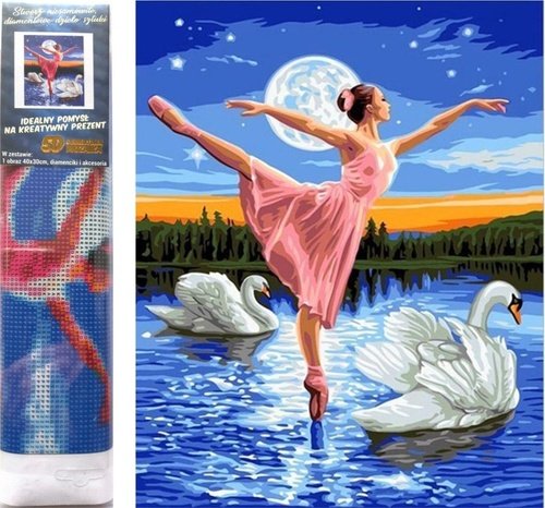 Levně Diamantové malování Baletka mezi labutěmi
