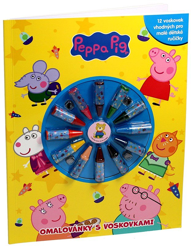 Peppa Pig - Omalovánky s voskovkami - kolektiv.