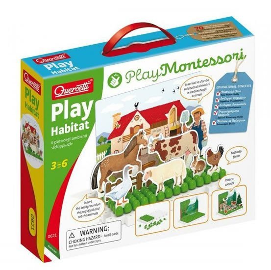Levně Play Habitat sliding puzzle - zasouvací skládačka
