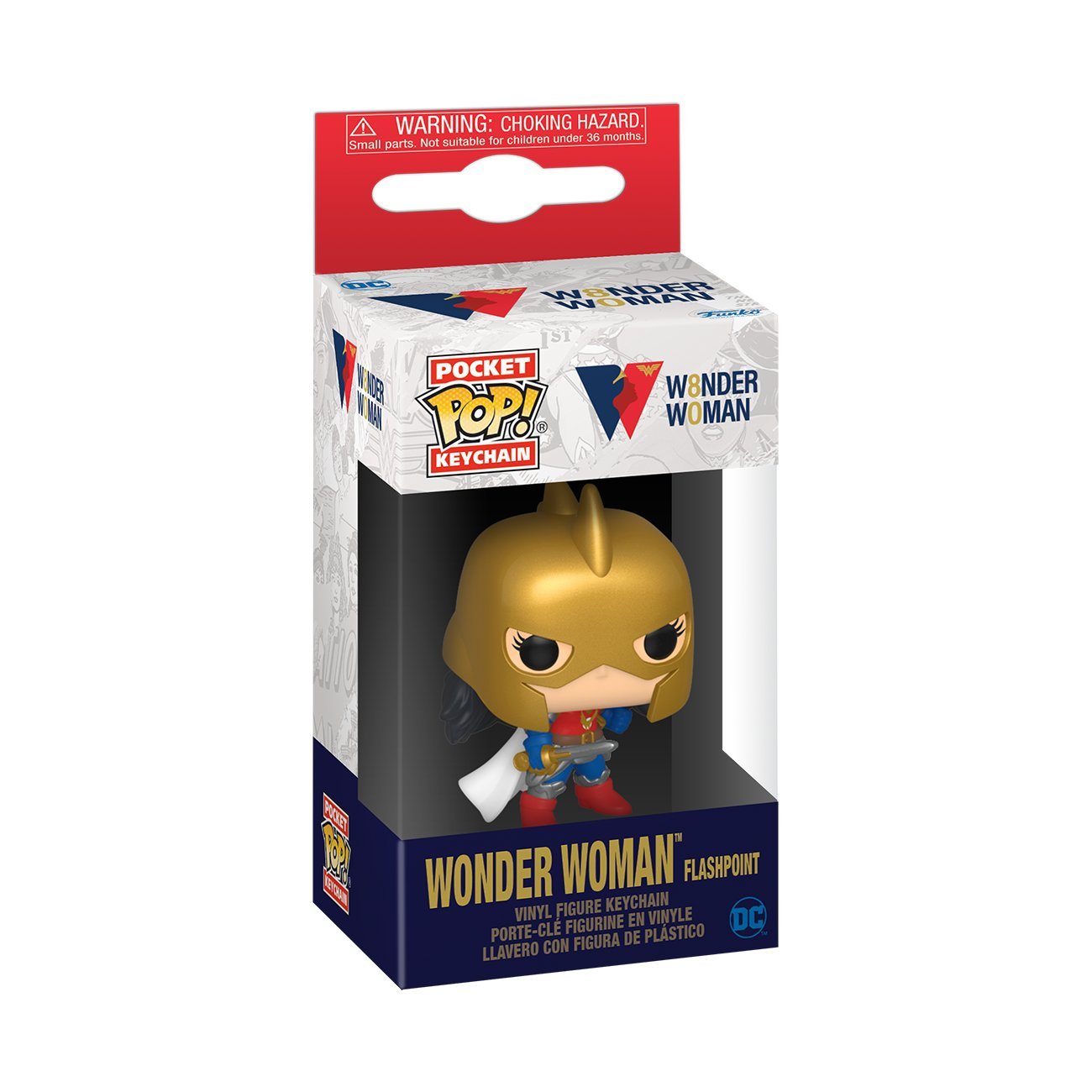 Levně Funko POP Keychain: Wonder Woman 80th (Flashpoint) - klíčenka