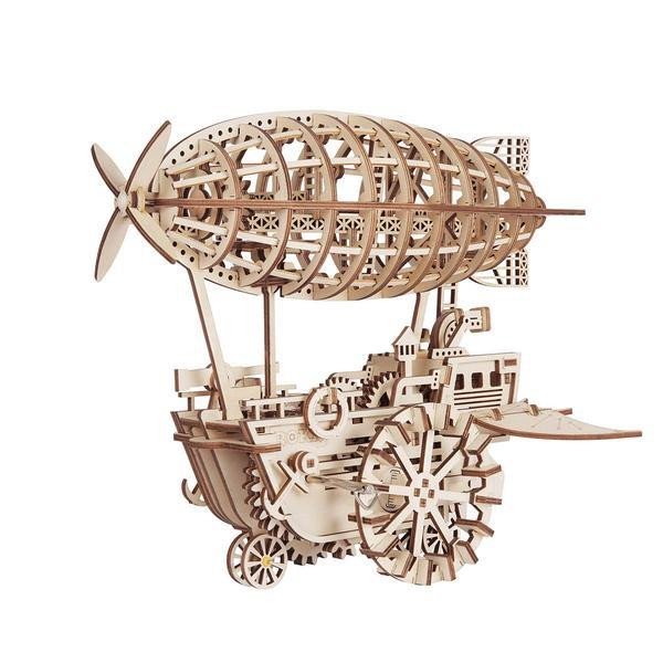 Levně NiXiM Dřevěné 3D puzzle - Vzducholoď mechanická