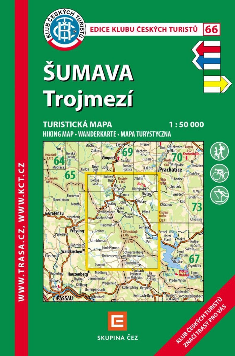 Levně KČT 66 Šumava Trojmezí 1:50 000 Turistická mapa, 9. vydání