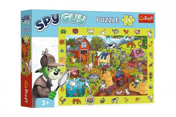 Levně Puzzle Spy Guy - Farma 18,9x13,4cm 24 dílků v krabici 33x23x6cm
