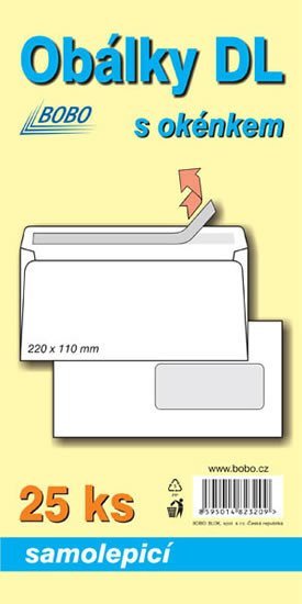 Levně Obálky DL samolepicí s okénkem (bal. 25ks)