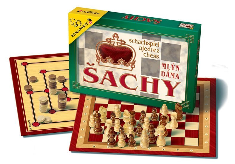 Levně Šachy, dáma, mlýn - společenská hra v krabici - Spin Master Pog Party