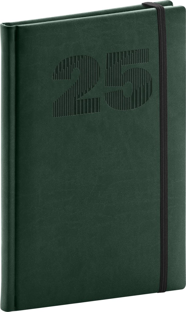 Levně Diář 2025: Vivella Top - zelený, týdenní, 15 × 21 cm