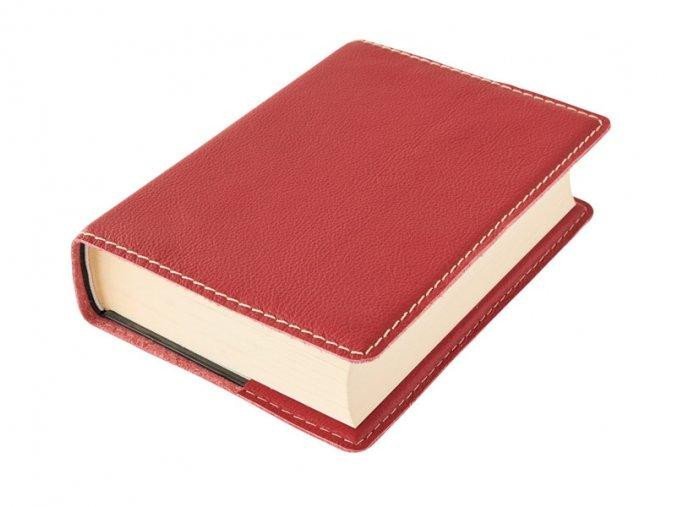 Levně Kožený obal na knihu KLASIK XL 25,5 x 39,8 cm - kůže červená