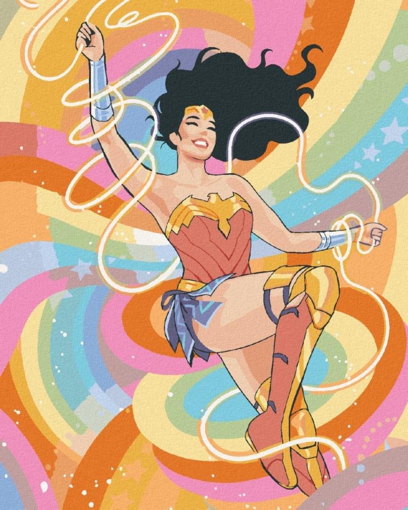 Levně Malování podle čísel 40 x 50 cm Wonder Woman - DÚHOVÁ