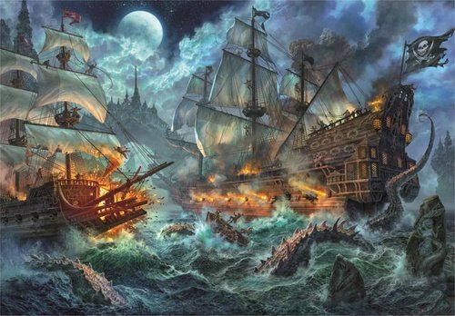 Levně Puzzle Bitva pirátů 1000 dílků